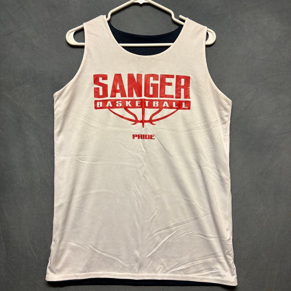 Sanger Basketball Reversible Jersey Medium Practice Tank Red White #20 Athletic